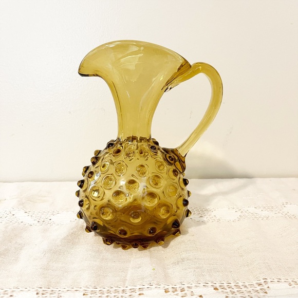VTG | Empoli | Italian Handblown Art Glass Hobnail Pitcher - Picture 13 of 13
